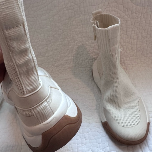 ZARA Girls White Knit Sock High Top Chunky Trainer/Sneaker (Size 34/ US 3.5) Sho - Picture 9 of 14